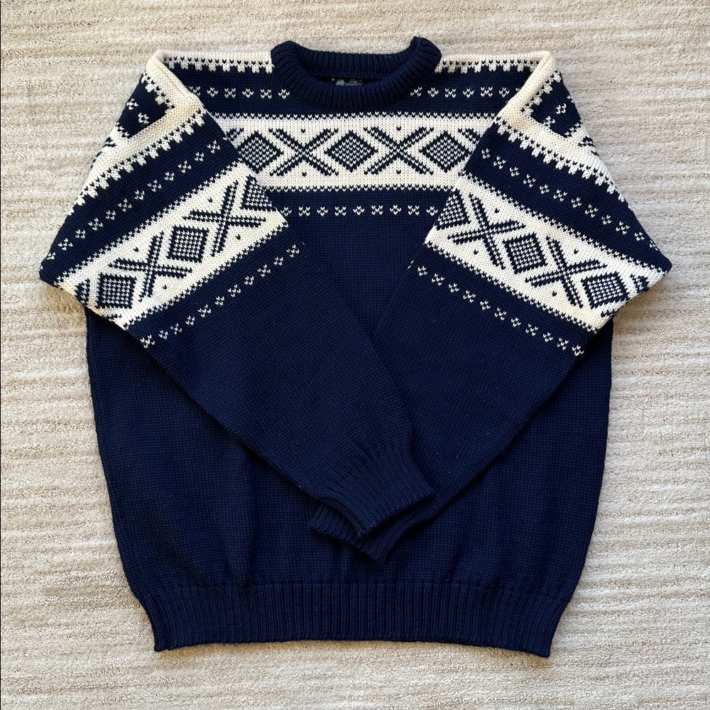 Dale of Norway Navy and White Crewneck Sweater - Picture 4 of 16